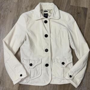 Gap Cotton Corduroy Jacket Size Small Ivory Buttons